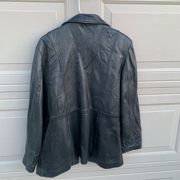 wilson leather black leather coat women’s size M - Picture 4 of 8